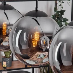 Gastor Suspension, Boule lumineuse, Suspension Chrome, Fumé, 4 lumières