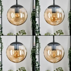 Gastor Suspension, Boule lumineuse, Suspension Ambre, 5 lumières