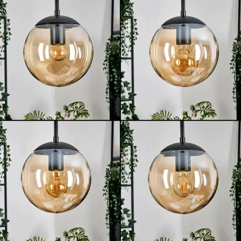 Gastor Suspension, Boule lumineuse, Suspension Ambre, 5 lumières