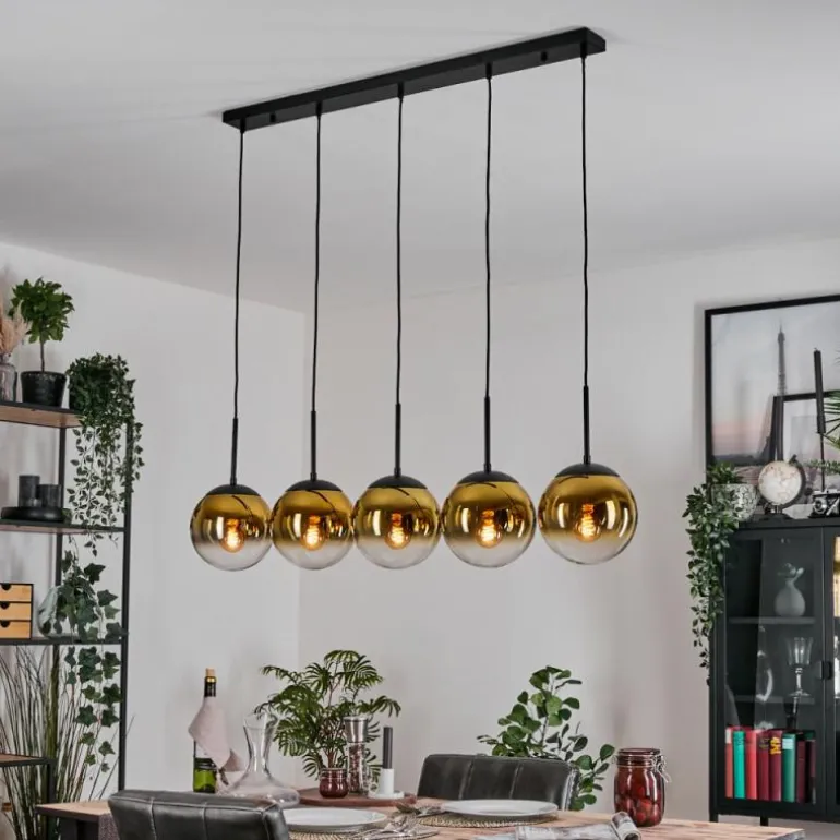 Gastor Suspension, Boule lumineuse, Suspension Or, Clair, 5 lumières