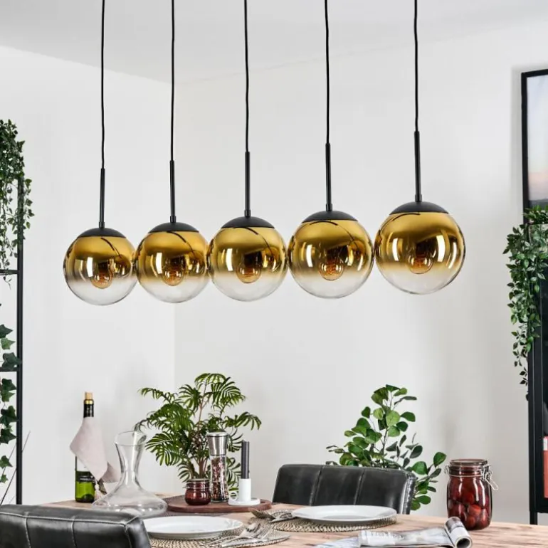 Gastor Suspension, Boule lumineuse, Suspension Or, Clair, 5 lumières
