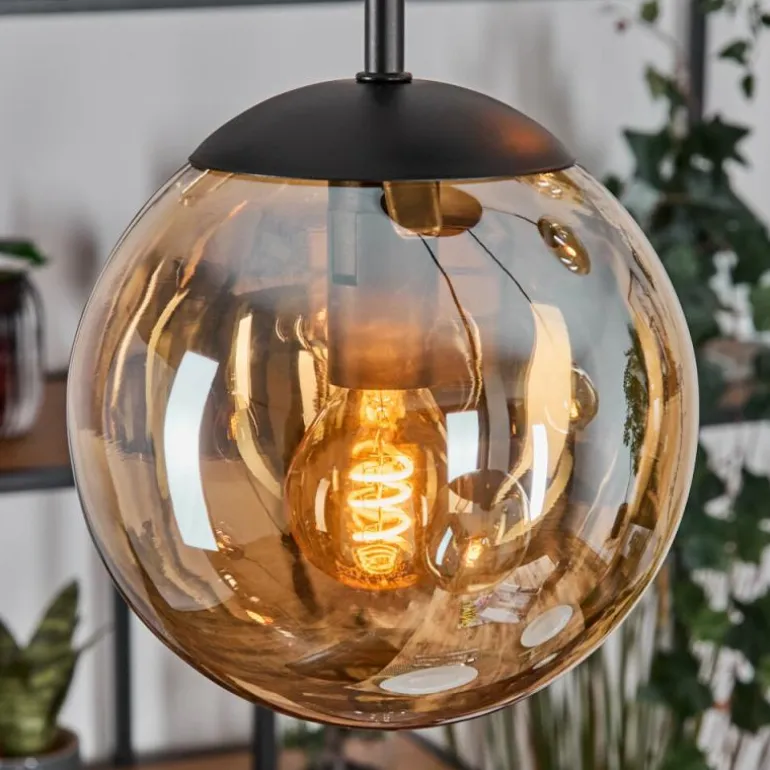 Gastor Suspension, Boule lumineuse, Suspension Ambre, 5 lumières