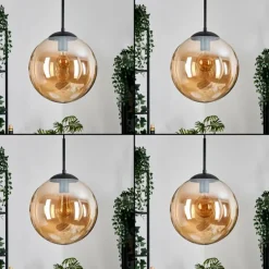 Gastor Suspension, Boule lumineuse, Suspension Ambre, 3 lumières