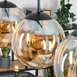 Gastor Suspension, Boule lumineuse, Suspension Ambre, 4 lumières