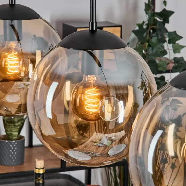 Gastor Suspension, Boule lumineuse, Suspension Ambre, 4 lumières