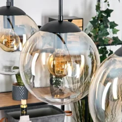 Gastor Suspension, Boule lumineuse, Suspension Ambre, Clair, 4 lumières