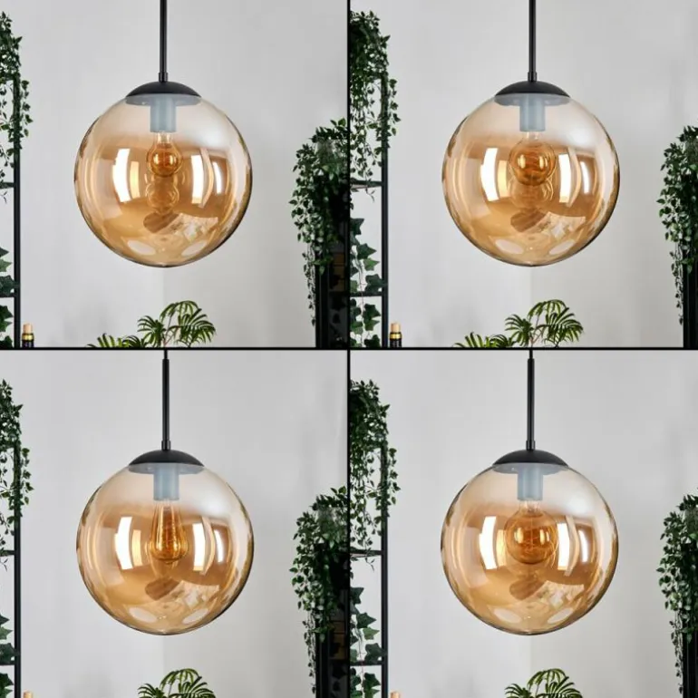 Gastor Suspension, Boule lumineuse, Suspension Ambre, 4 lumières