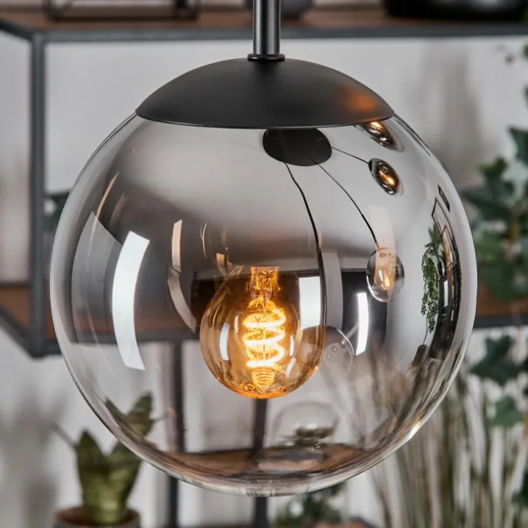 Gastor Suspension, Boule lumineuse, Suspension Chrome, Clair, Fumé, 5 lumières
