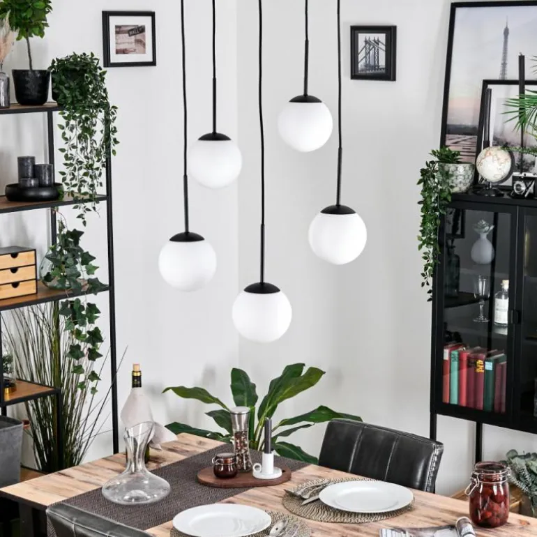 Gastor Suspension, Boule lumineuse, Suspension Blanc, 5 lumières