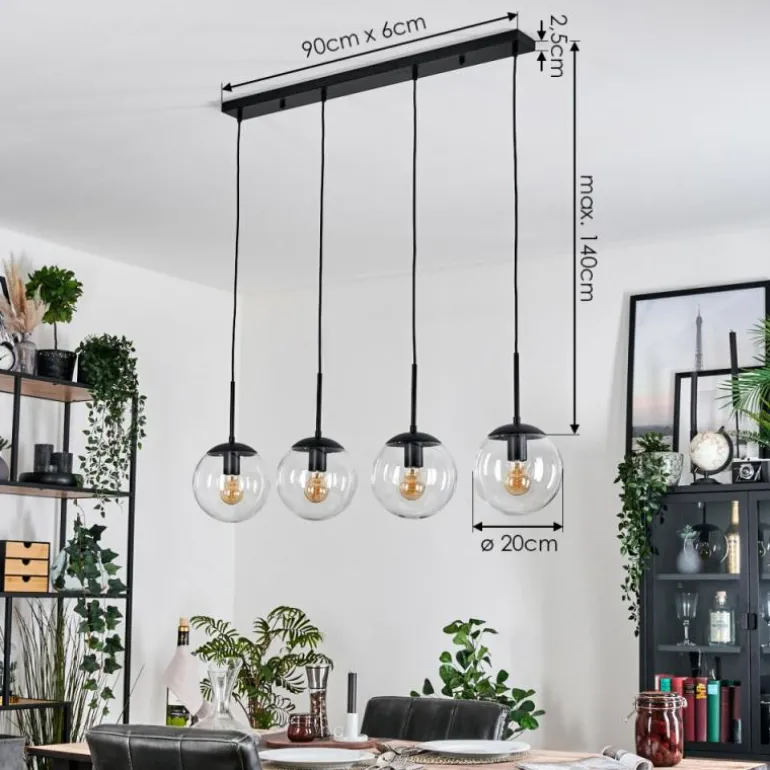 Gastor Suspension, Boule lumineuse, Suspension Clair, 4 lumières