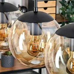 Gastor Suspension, Boule lumineuse, Suspension Ambre, 4 lumières