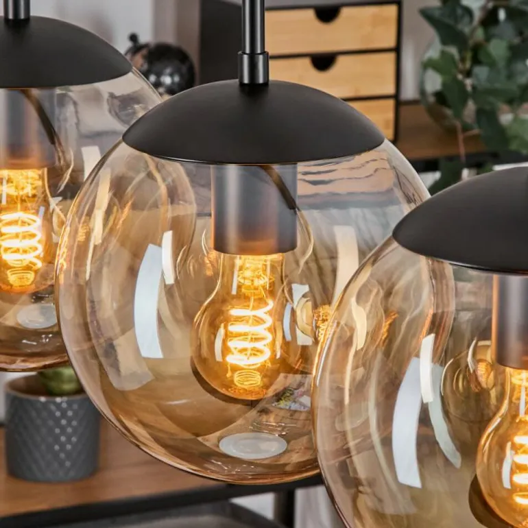 Gastor Suspension, Boule lumineuse, Suspension Ambre, 4 lumières