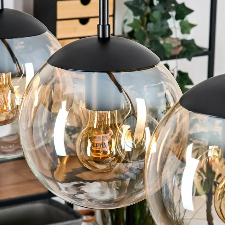 Gastor Suspension, Boule lumineuse, Suspension Ambre, Clair, 4 lumières