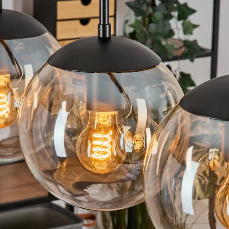 Gastor Suspension, Boule lumineuse, Suspension Ambre, Clair, 4 lumières