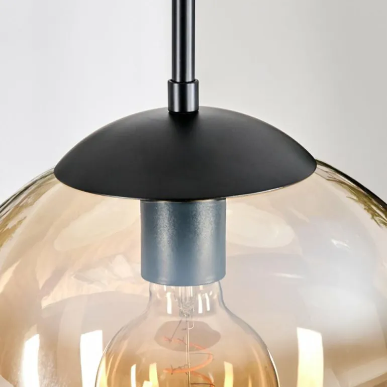 Gastor Suspension, Boule lumineuse, Suspension 30 cm Ambre, Clair, 3 lumières