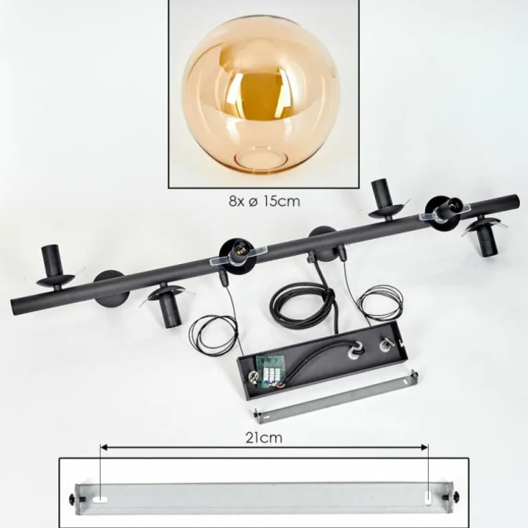 Gastor Suspension, Boule lumineuse, Suspension Ambre, 8 lumières