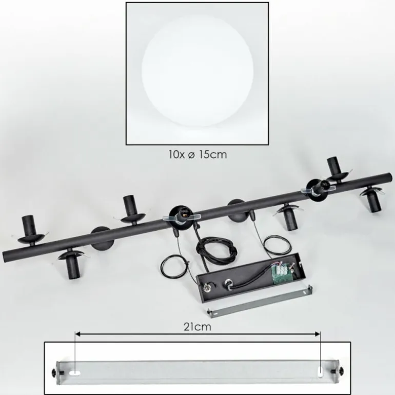 Gastor Suspension, Boule lumineuse, Suspension Blanc, 10 lumières