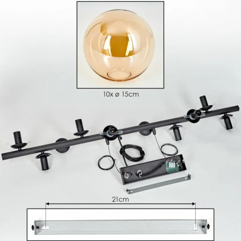 Gastor Suspension, Boule lumineuse, Suspension Ambre, 10 lumières