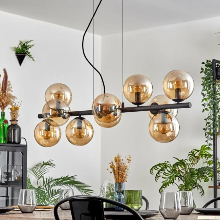 Gastor Suspension, Boule lumineuse, Suspension Ambre, 10 lumières
