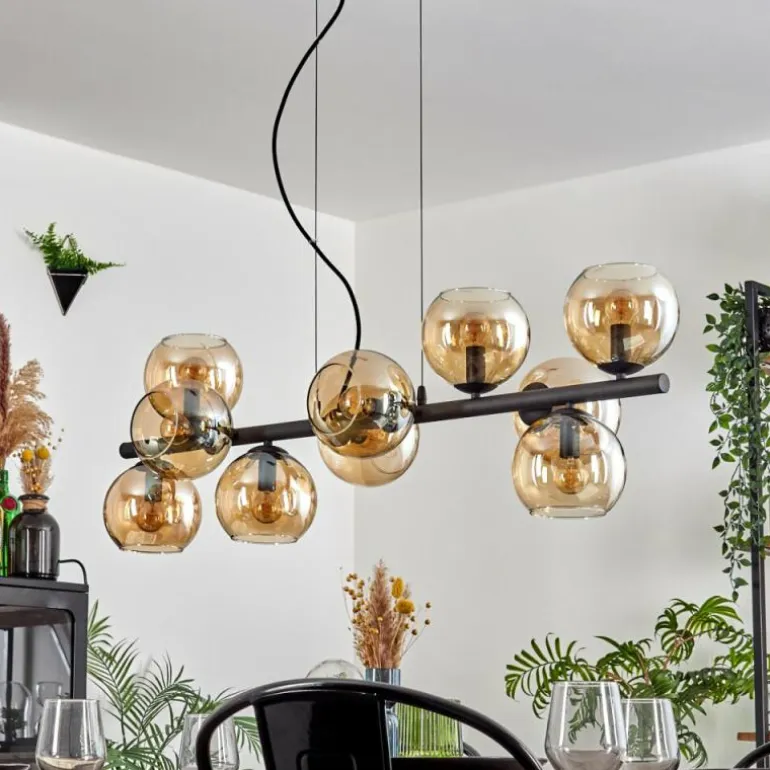 Gastor Suspension, Boule lumineuse, Suspension Ambre, 10 lumières