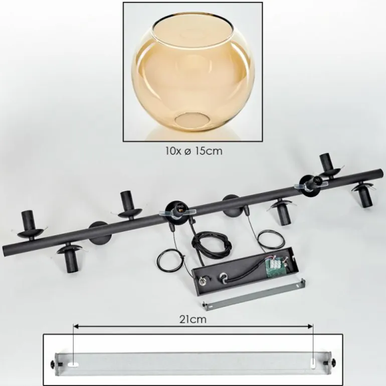 Gastor Suspension, Boule lumineuse, Suspension Ambre, 10 lumières