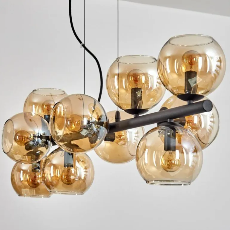 Gastor Suspension, Boule lumineuse, Suspension Ambre, 10 lumières