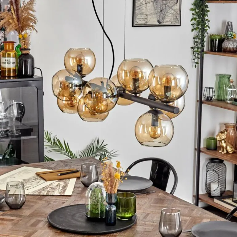 Gastor Suspension, Boule lumineuse, Suspension Ambre, 10 lumières
