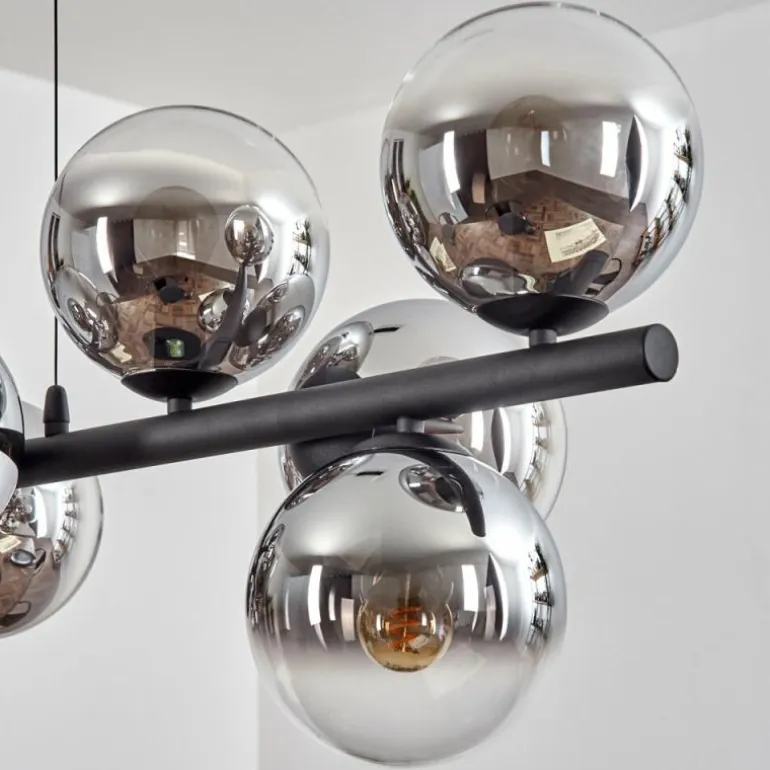 Gastor Suspension, Boule lumineuse, Suspension Chrome, Clair, Fumé, 10 lumières