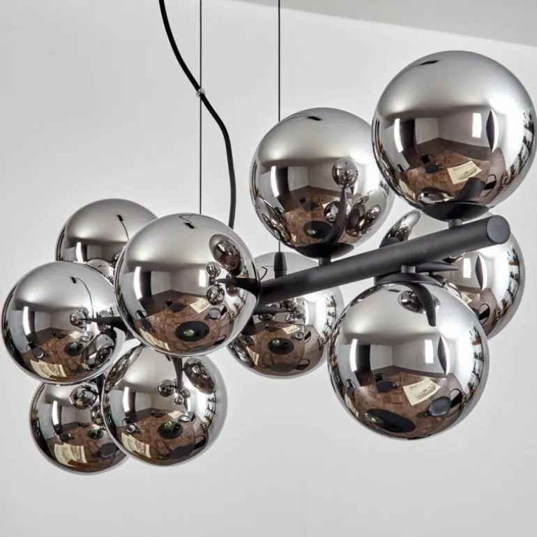 Gastor Suspension, Boule lumineuse, Suspension Chrome, Fumé, 10 lumières