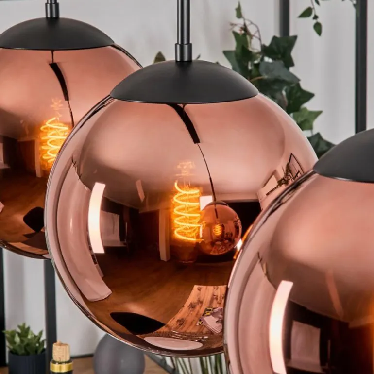 Gastor Suspension, Boule lumineuse, Suspension Cuivré, 3 lumières