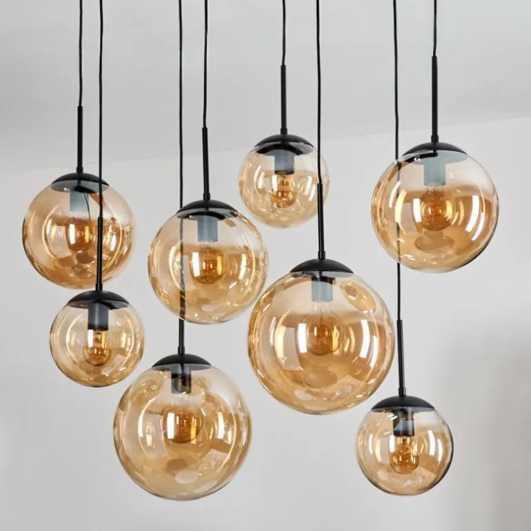 Gastor Suspension, Boule lumineuse, Suspension Ambre, 8 lumières