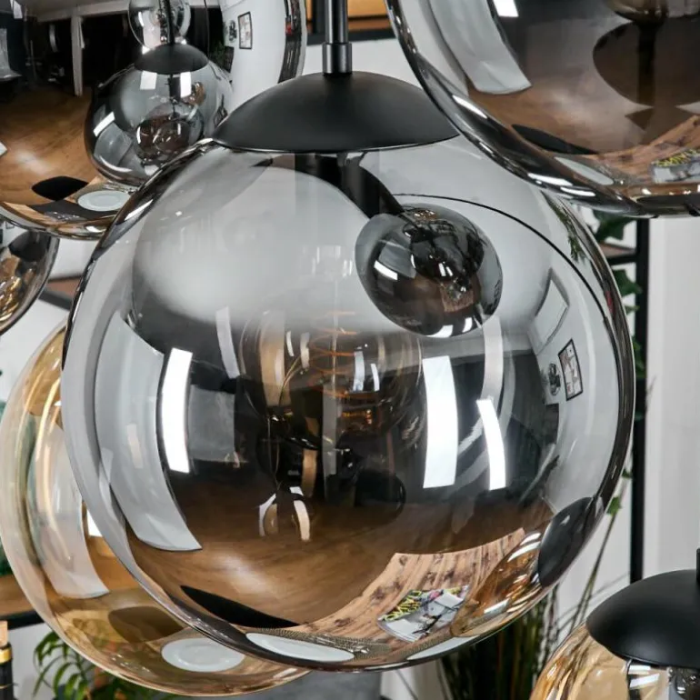 Gastor Suspension, Boule lumineuse, Suspension Ambre, Fumé, 8 lumières