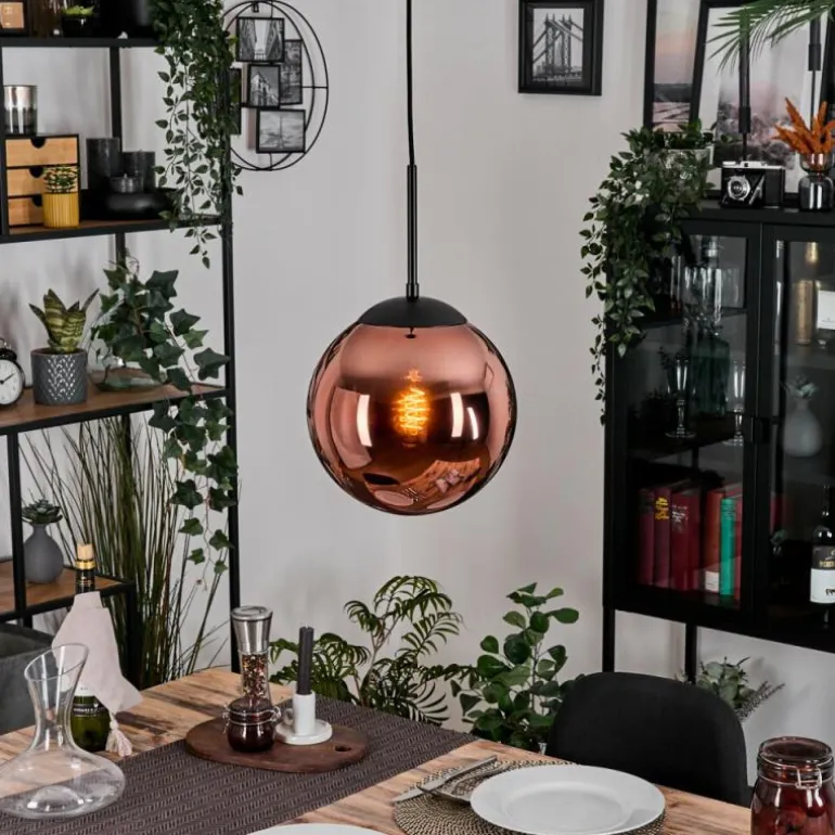 Gastor Suspension, Boule lumineuse, Suspension Cuivré, 1 lumière