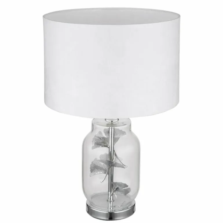 Ginko Lampe à poser Luminaires Globo Lighting Chrome, Transparent, 1 lumière