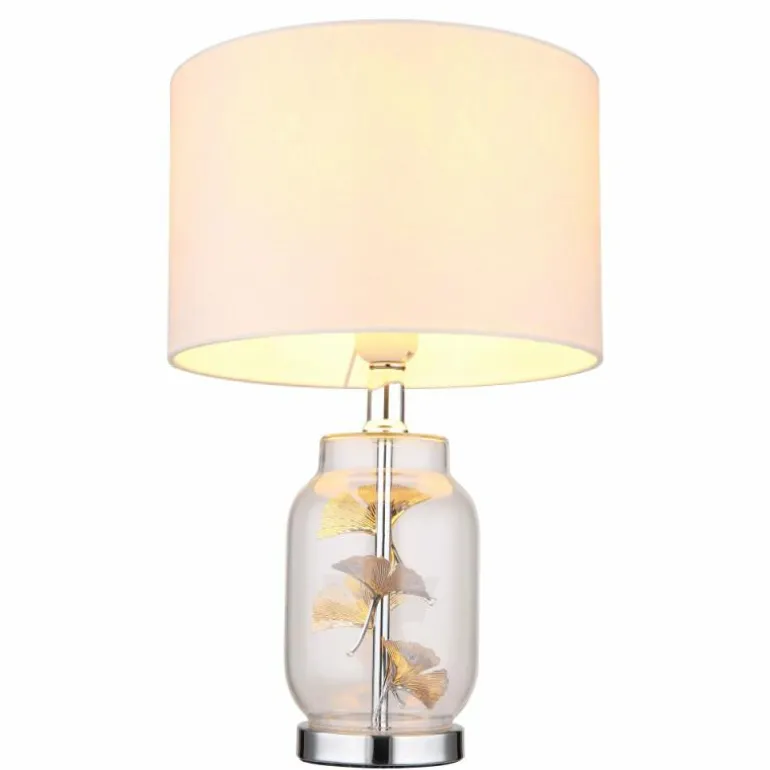 Ginko Lampe à poser Luminaires Globo Lighting Chrome, Transparent, 1 lumière