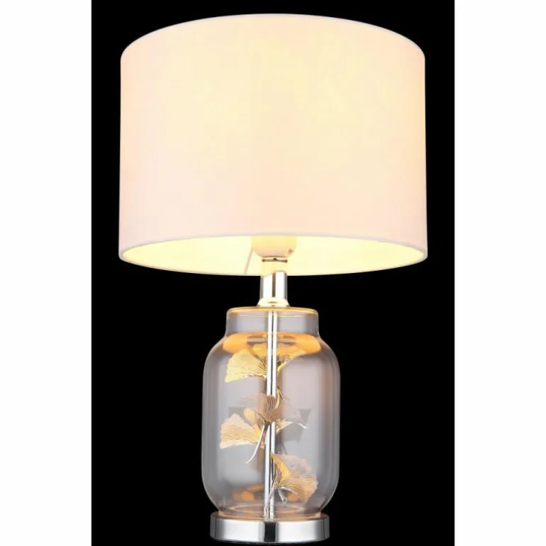 Ginko Lampe à poser Luminaires Globo Lighting Chrome, Transparent, 1 lumière