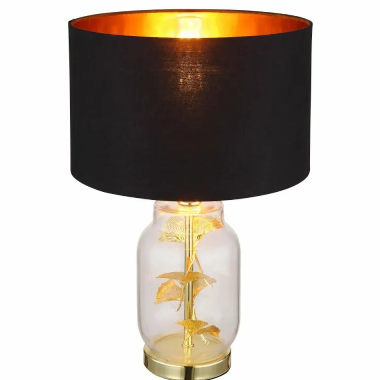 Ginko Lampe à poser Luminaires Globo Lighting Laiton, Transparent, 1 lumière
