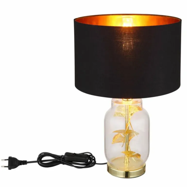 Ginko Lampe à poser Luminaires Globo Lighting Laiton, Transparent, 1 lumière