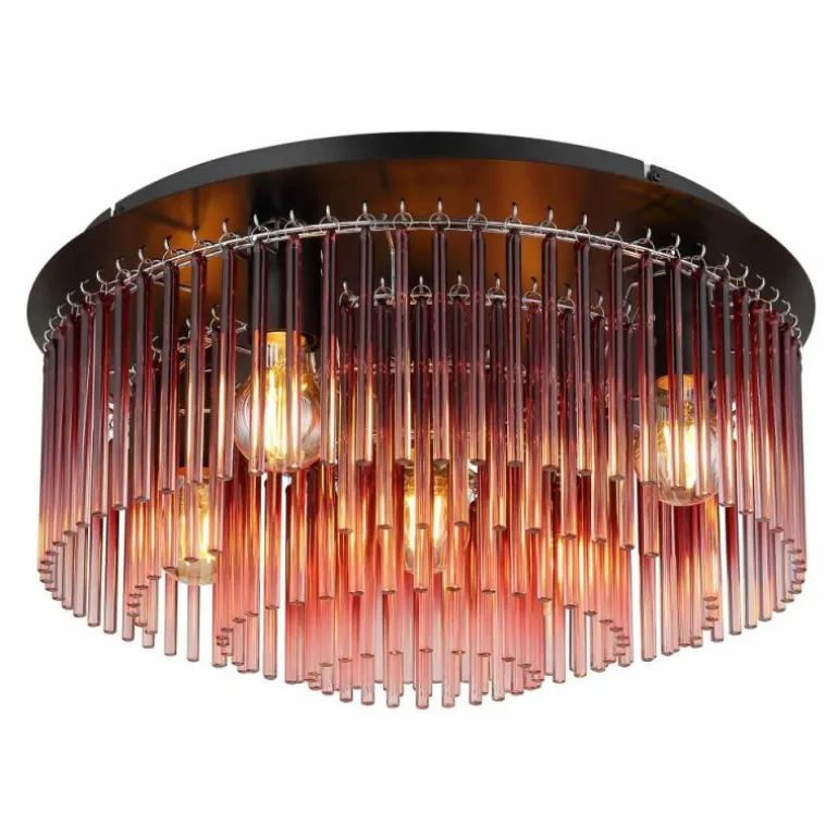 Gorley Plafonnier Luminaires Globo Lighting Chrome, Noir, 5 lumières