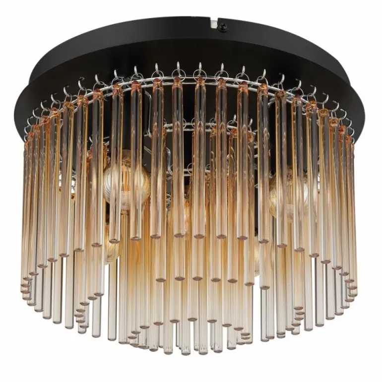 Gorley Plafonnier Luminaires Globo Lighting Chrome, Noir, 5 lumières
