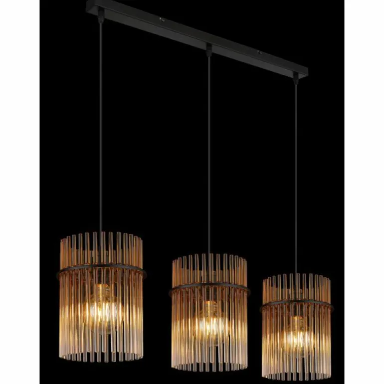 Gorley Suspension Luminaires Globo Lighting Noir, 3 lumières