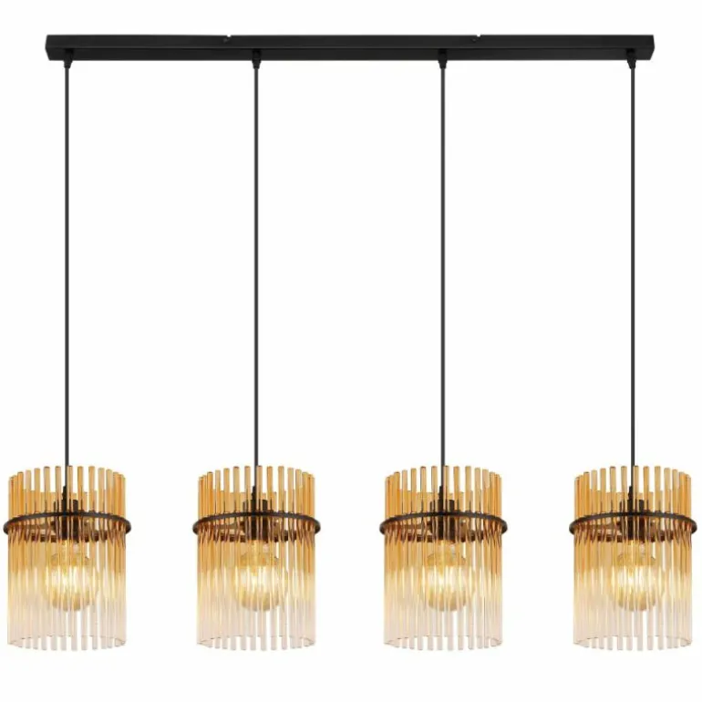 Gorley Suspension Luminaires Globo Lighting Noir, 4 lumières