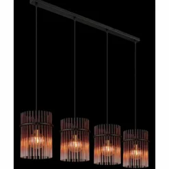 Gorley Suspension Luminaires Globo Lighting Noir, 4 lumières