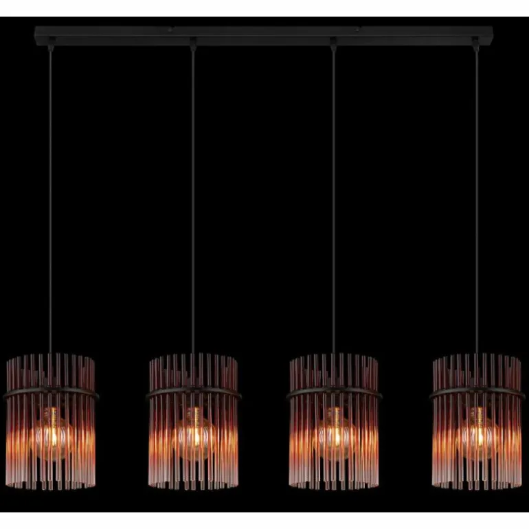 Gorley Suspension Luminaires Globo Lighting Noir, 4 lumières