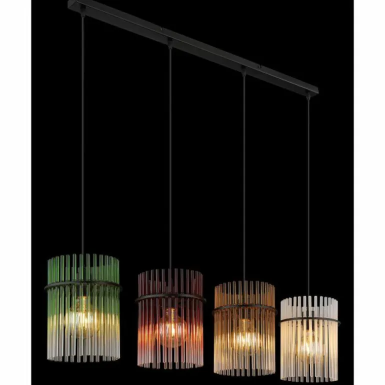 Gorley Suspension Luminaires Globo Lighting Noir, 4 lumières