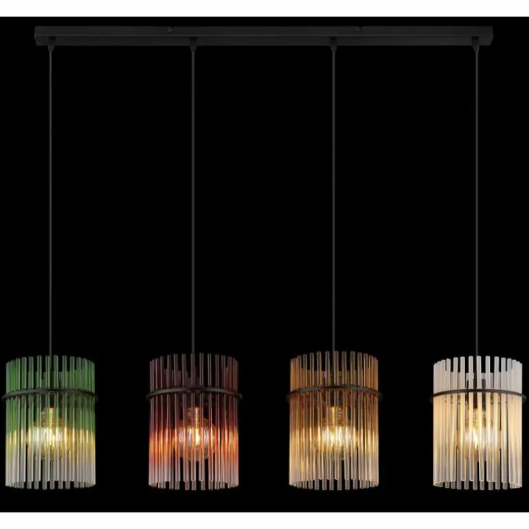Gorley Suspension Luminaires Globo Lighting Noir, 4 lumières