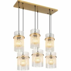 Gorley Suspension Luminaires Globo Lighting Or, 6 lumières