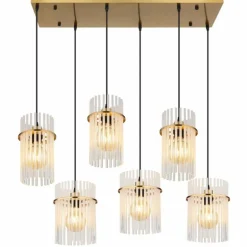 Gorley Suspension Luminaires Globo Lighting Or, 6 lumières