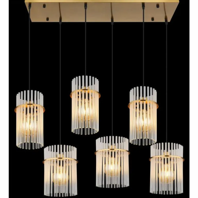 Gorley Suspension Luminaires Globo Lighting Or, 6 lumières