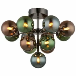 Grappy Plafonnier Luminaires Globo Lighting Chrome, Noir, 13 lumières